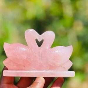 Rose Quartz Duck Pair